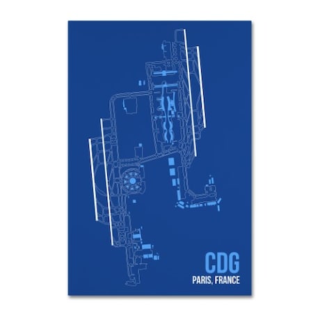 08 Left 'CDG Airport Layout' Canvas Art,22x32